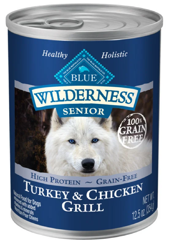 -Chicken-flavored dog foodBlue Buffalo Wilderness High-Protein Grain-Free Turkey & Chicken Grill Senior Canned Dog Food -Chicken-flavored dog foodBlue Buffalo Wilderness High-Protein Grain-Free Turkey & Chicken Grill Senior Canned Dog Food