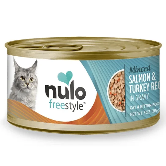 . **Functional Cat Food** Nulo Freestyle Minced Salmon & Turkey Recipe Canned Cat Food, 3oz . **Functional Cat Food** Nulo Freestyle Minced Salmon & Turkey Recipe Canned Cat Food, 3oz